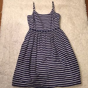 Size 2  J. Crew white and navy strip dress